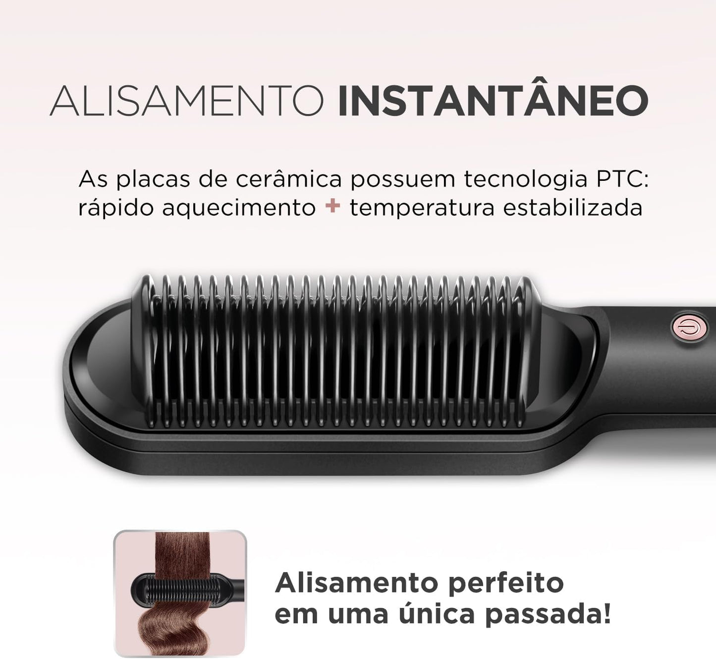 Cepillo alisador Black Rose, Mondial, Negro/Rosa, 36 W, Bivolt