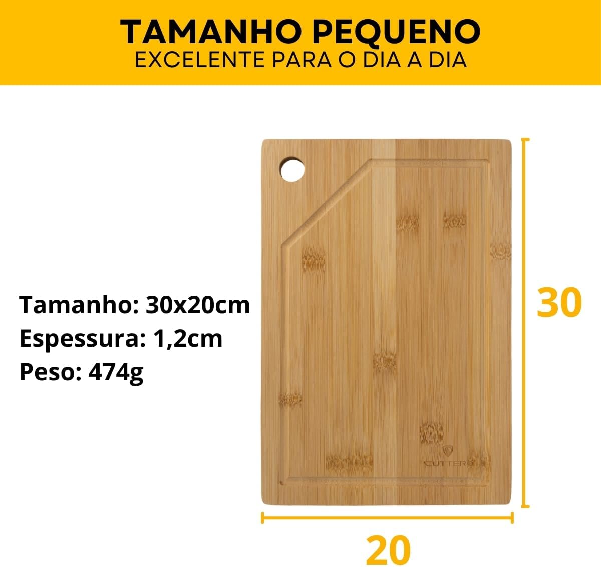 Faca do Chef - Cutelo Sky - Aço Inoxidável - 8 Polegadas (kit faca com tabua de corte)