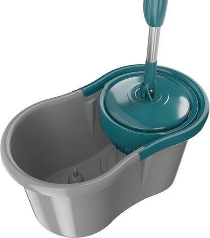Mop Giratório Fit, Balde 8 litros, limpa, centrifuga, lava e seca, Flash Limp