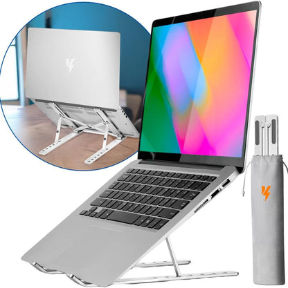 Suporte para Notebook em Alumínio Dobrável em 6 Ângulos - Com estojo para armazenagem