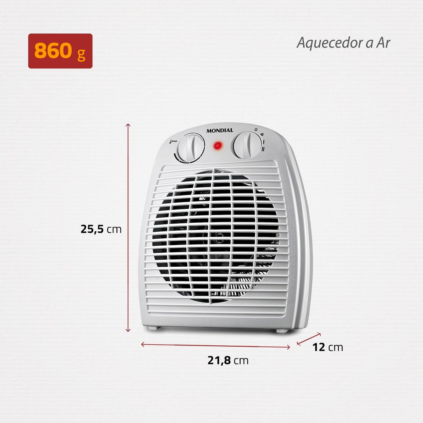 Aquecedor de Ar Mondial, 110V, 1500W