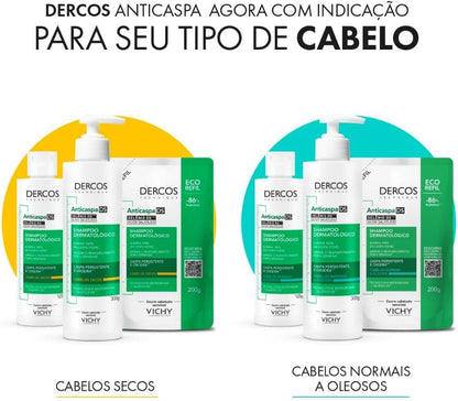 Vichy, Dercos Shampoo Anticaspa para Cabelos Normais a Oleosos, 300ml