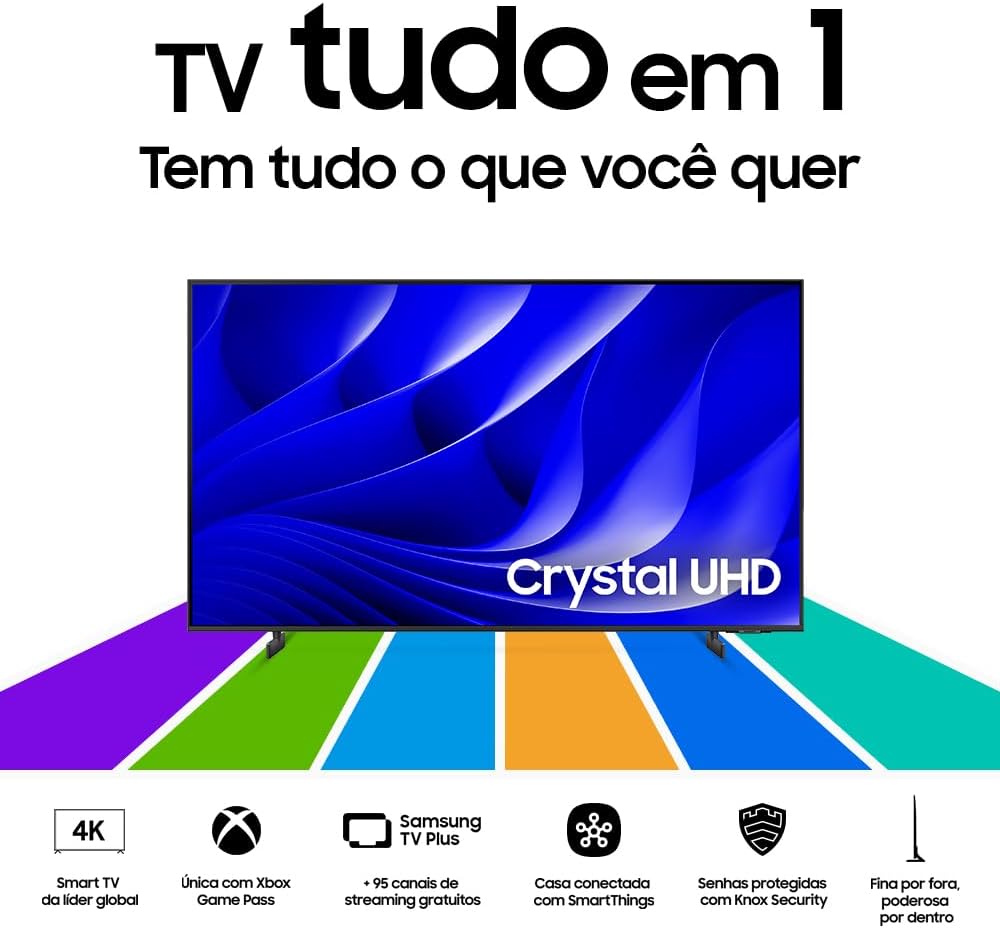 Samsung Smart TV 65" Crystal UHD 4K 65DU8000 - Painel Dynamic Crystal Color, Gaming Hub