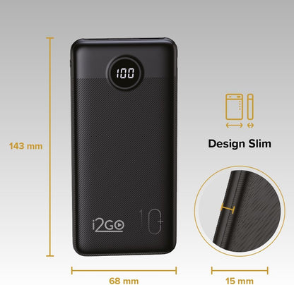 I2GO, Carregador Portátil (Power Bank) Ultra Rápido 10000mAh