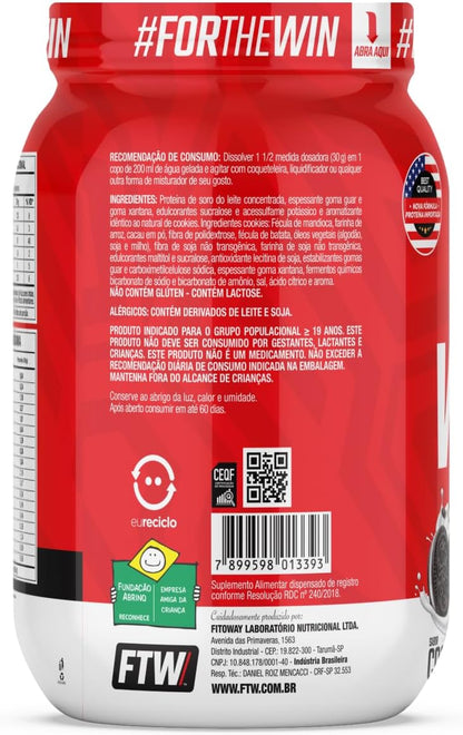 FTW Whey Protein 100% - Suplemento Proteico para Atletas - Pote 900g
