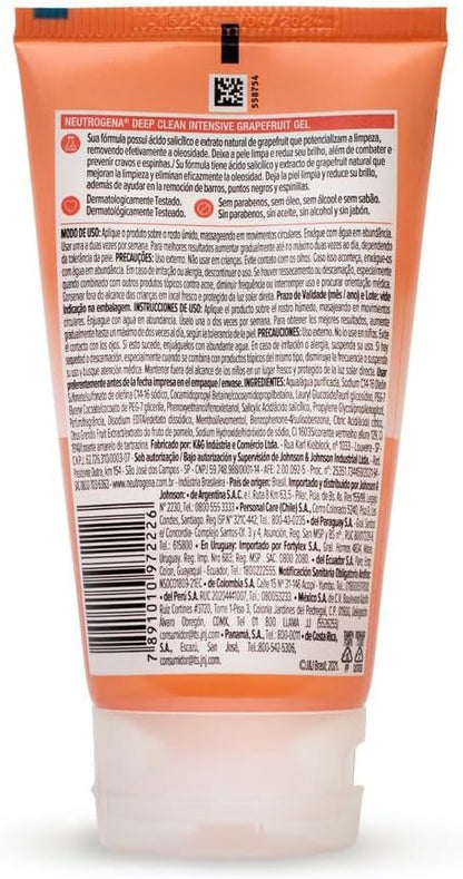 Gel de Limpeza Facial Neutrogena Deep Clean Intensive Grapefruit, 150g