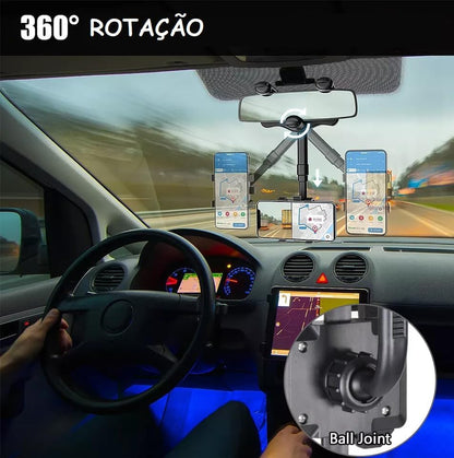 Suporte de Celular Veicular Universal - Trava Automática Giratório 360°