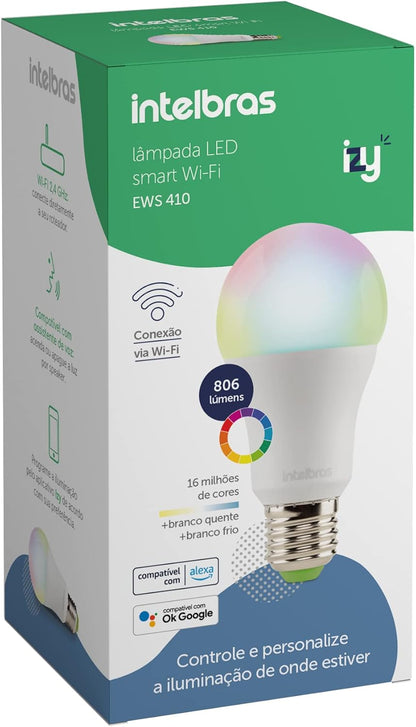 Bombilla inteligente EWS 410 con 16 millones de colores compatible con Wi-Fi y Alexa Intelbras