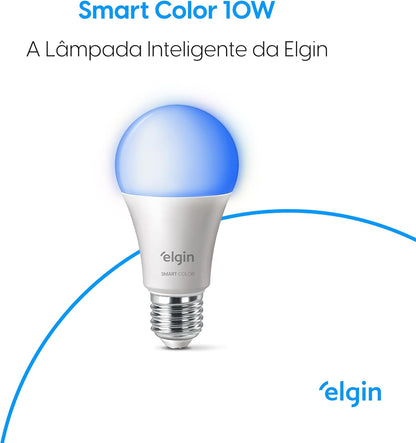 Lâmpada Inteligente Smart Color 10W Elgin RGB Wifi Compatível com Alexa e Google Home