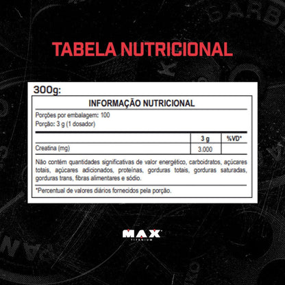 Max Titanium Creatina - Suplemento alimentar de creatina em pó, 300g