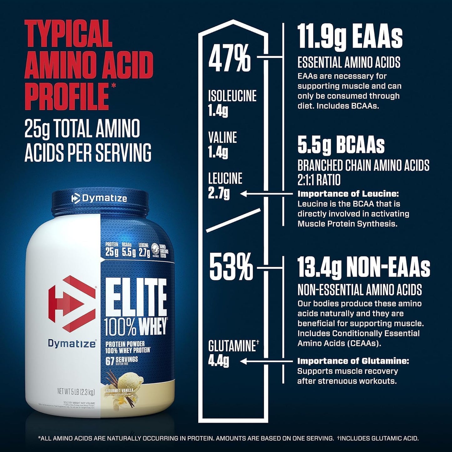 Elite 100% Whey Protein (2,3kg) - Sabor Gourmet Vanilla, Dymatize Nutrition