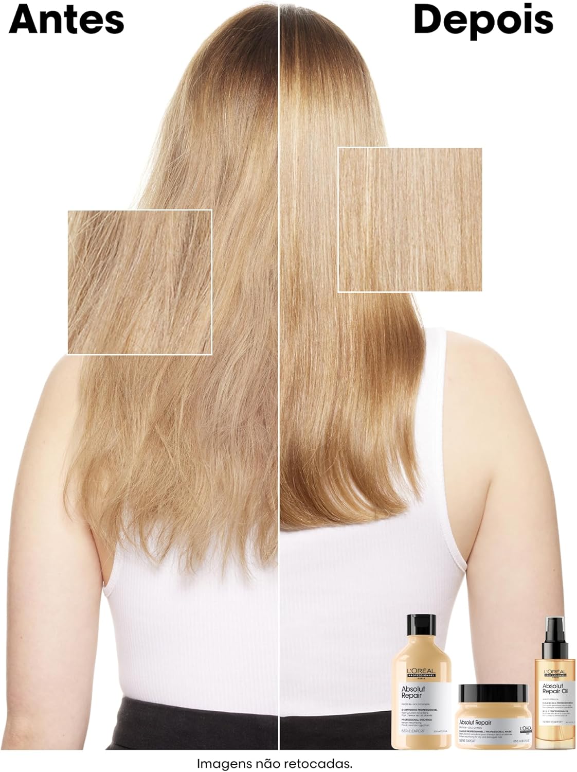 L’Oréal Professionnel | Absolut Repair Shampoo Refil | Com Proteína e Quinoa Dourada para cabelos danificados e secos | SERIE EXPERT | 240ml