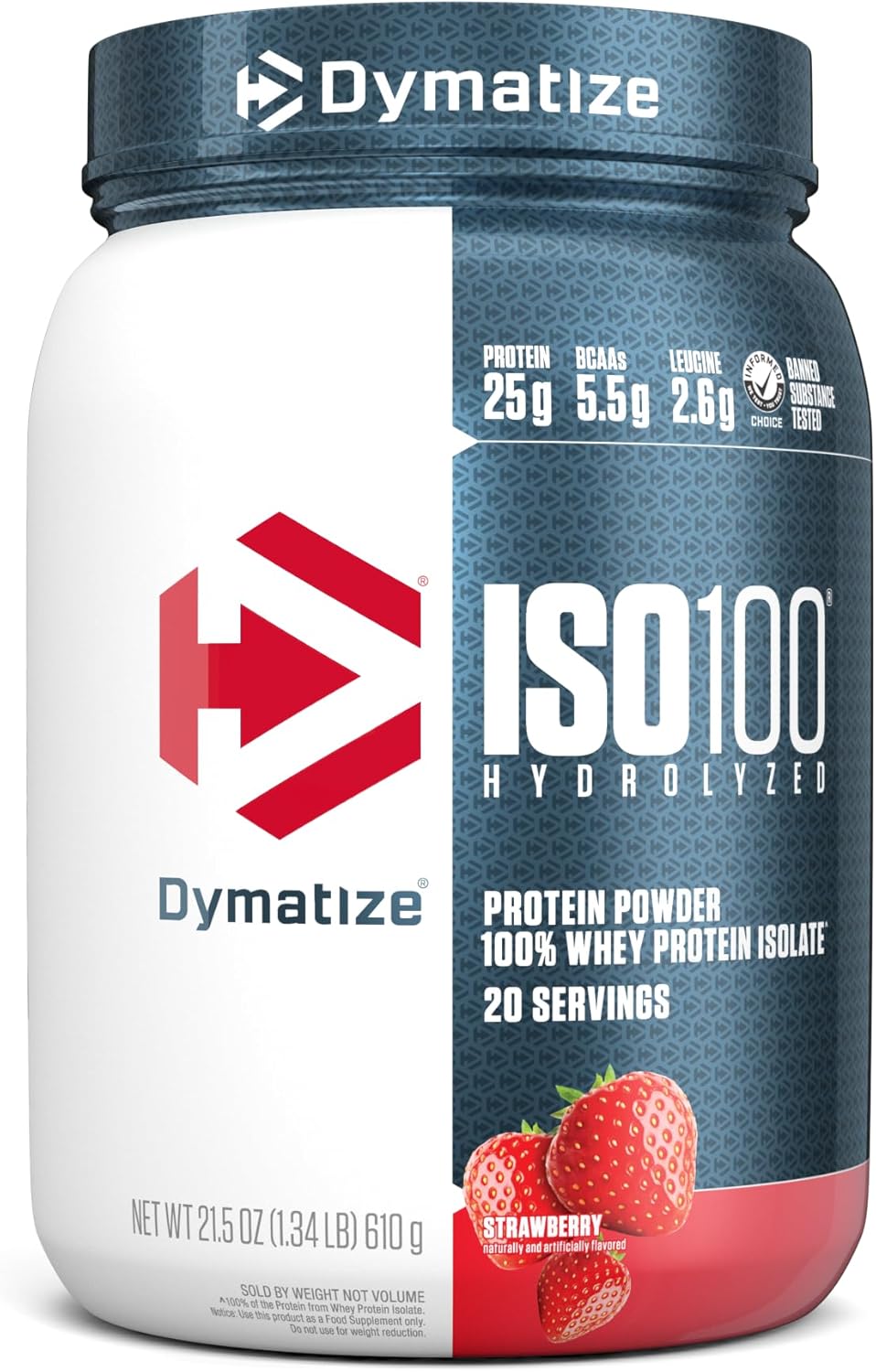 ISO 100-100% Hidrolyzed (640g), Morango (610g)