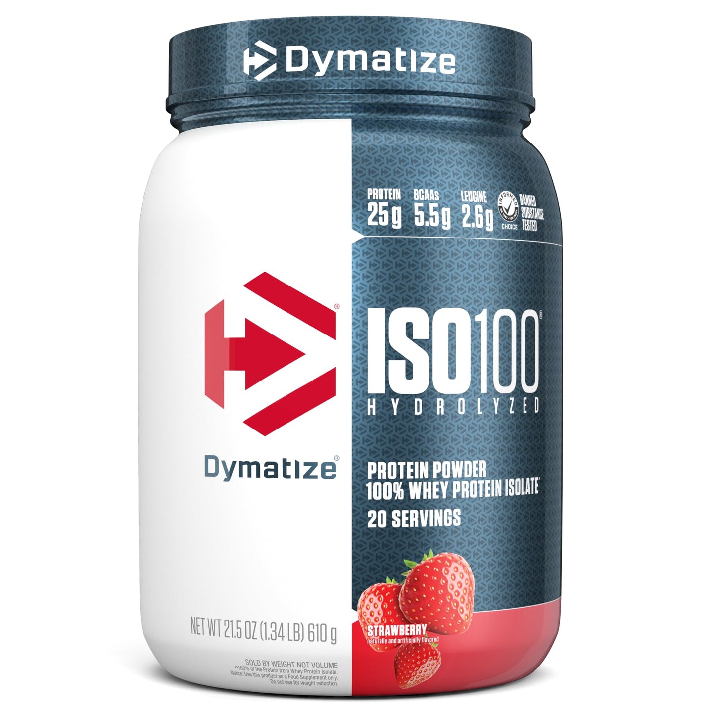 ISO 100-100% Hidrolyzed (640g), Morango (610g)