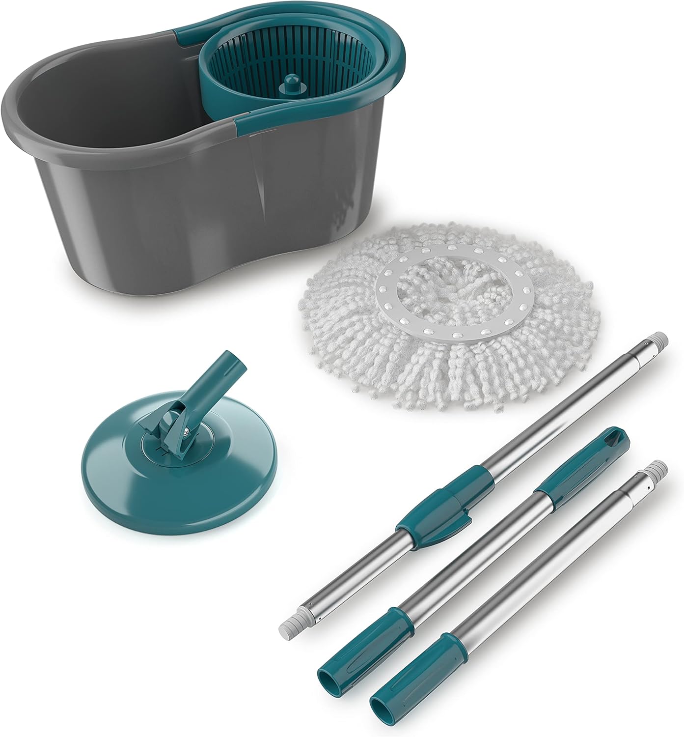 Mop Giratório Fit, Balde 8 litros, limpa, centrifuga, lava e seca, Flash Limp