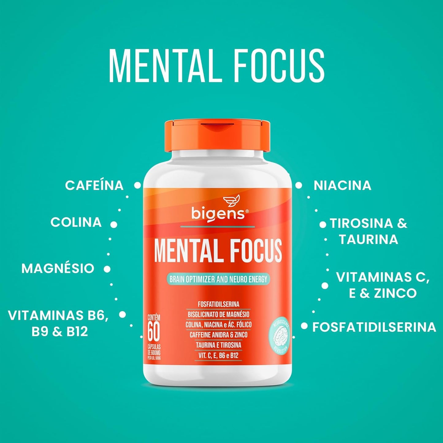 Mental Focus, 60 Capsulas, Biogens