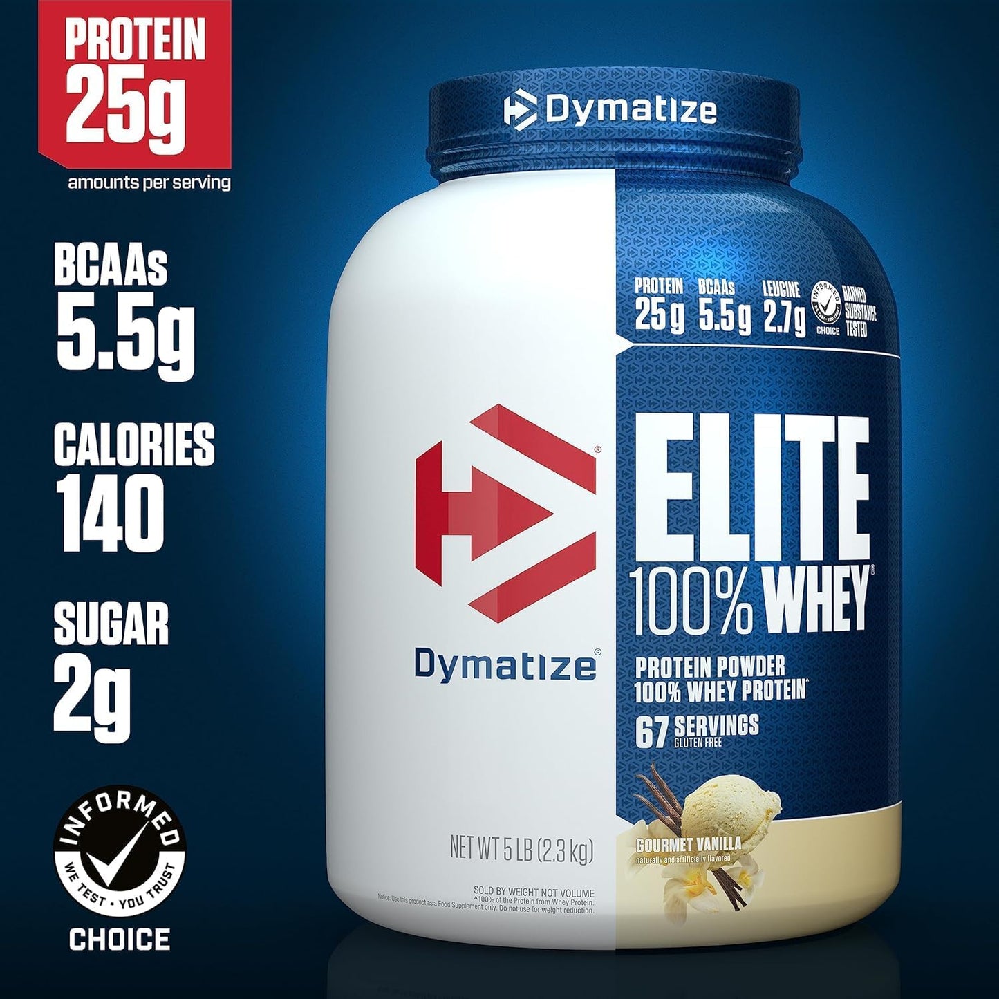 Elite 100% Whey Protein (2,3kg) - Sabor Gourmet Vanilla, Dymatize Nutrition