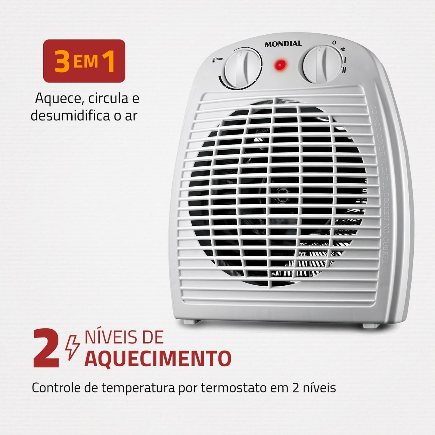 Aquecedor de Ar Mondial, 110V, 1500W