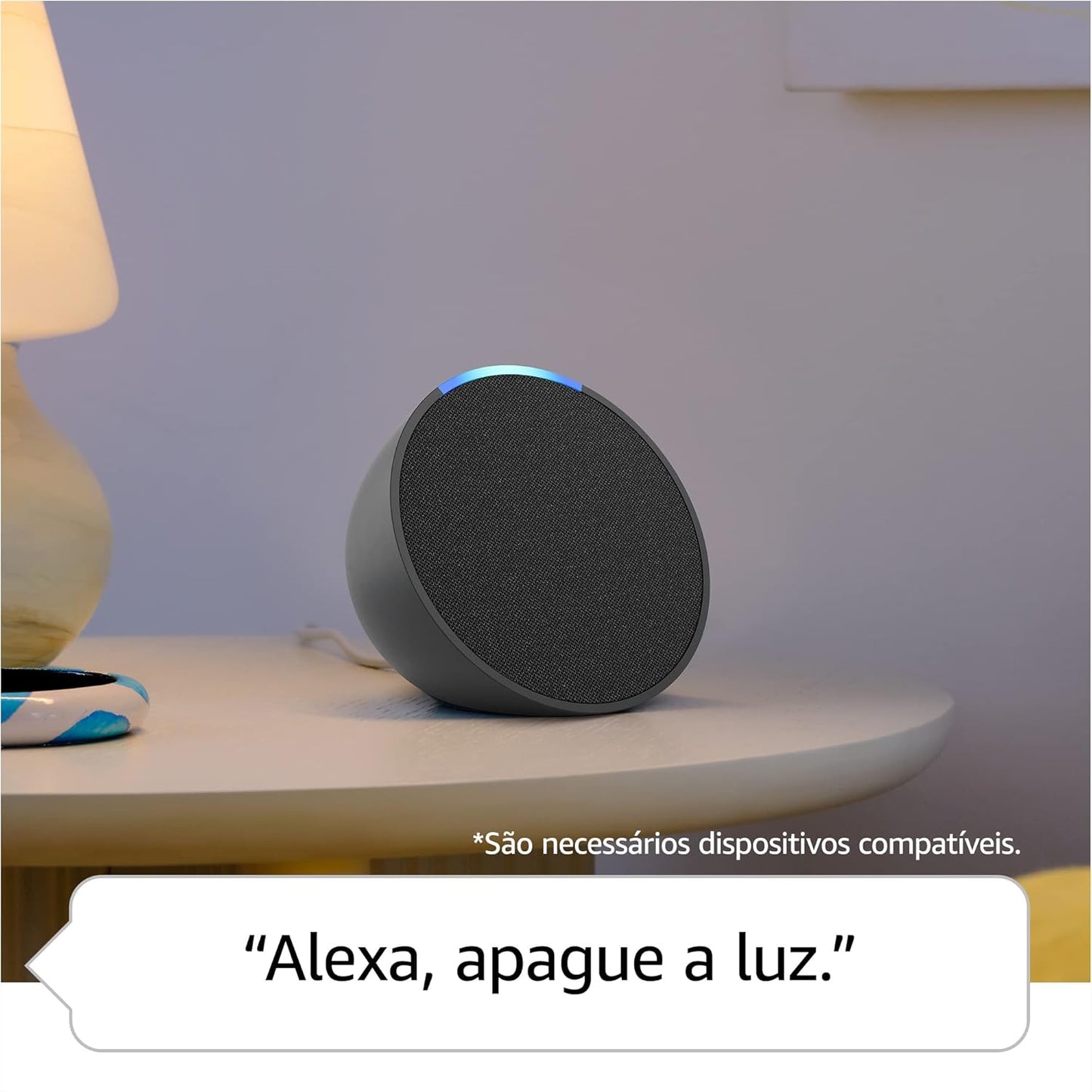 Echo Pop (Última geração) | Smart speaker compacto com som envolvente e Alexa | Cor Preta