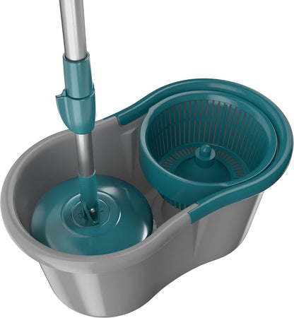 Mop Giratório Fit, Balde 8 litros, limpa, centrifuga, lava e seca, Flash Limp