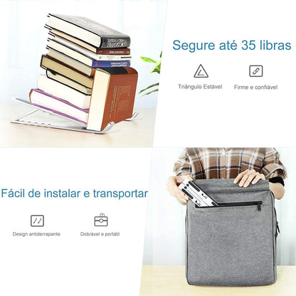 Suporte De Notebook De Alumínio Ajustável Para Notebook De 6 Ângulos Ajustável De Alumínio Dobrável E Ergonômico Para Desktop Portátil Compatível Com Macbook, Ipad, Hp, Dell, Lenovo 10-17 Polegadas