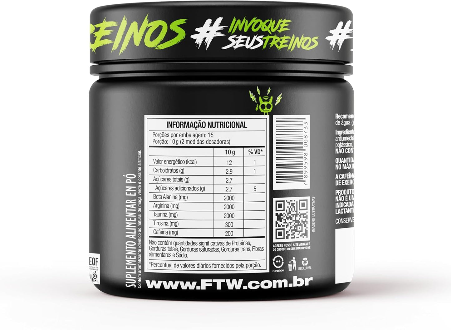 FTW Green Devil Pre-Entrenamiento - Energía Extrema - Frasco de 150 g