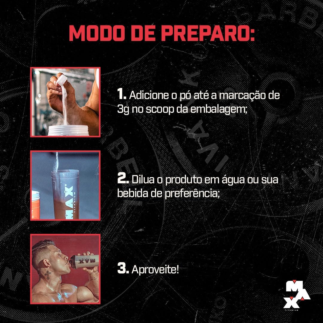 Max Titanium Creatina - Suplemento alimentar de creatina em pó, 300g