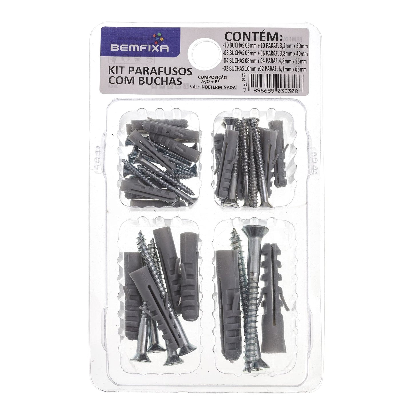 Kit De Buchas Com Parafusos Bemfixa