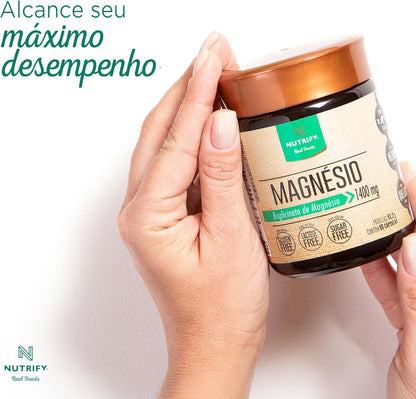 Nutrify - Magnésio 1400mg - Multivitamínico, Sem Glúten, Sem Lactose, Sem Açúcar - 60 Cápsulas