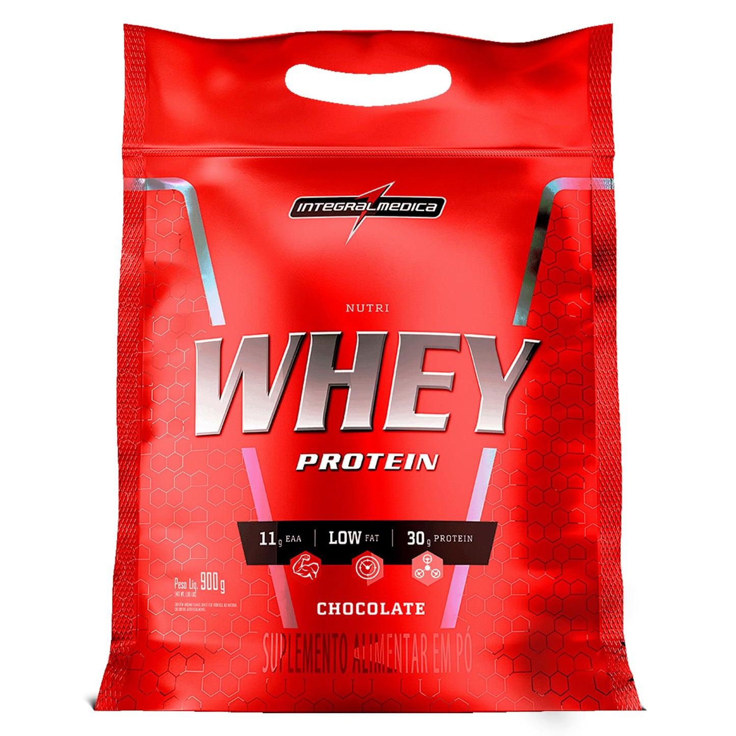 Integralmédica - Nutri Whey Protein Chocolate - Suplemento Alimentar - Fonte de Proteínas e Carboidratos - Pouch 900g