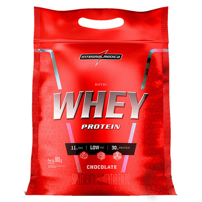 Integralmédica - Nutri Whey Protein Chocolate - Suplemento Alimentar - Fonte de Proteínas e Carboidratos - Pouch 900g