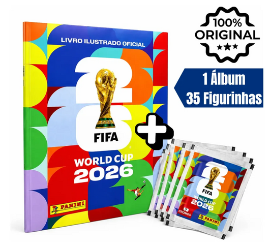Kit 1 Álbum + 35 Figurinhas Copa Do Mundo Fifa 2026 Panini